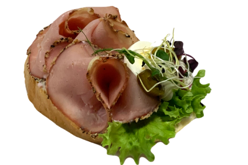 Chlebíček s cikanskou kotletou,vejce, palivá paprička  120g